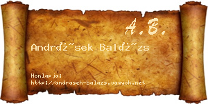Andrásek Balázs névjegykártya
