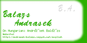 balazs andrasek business card